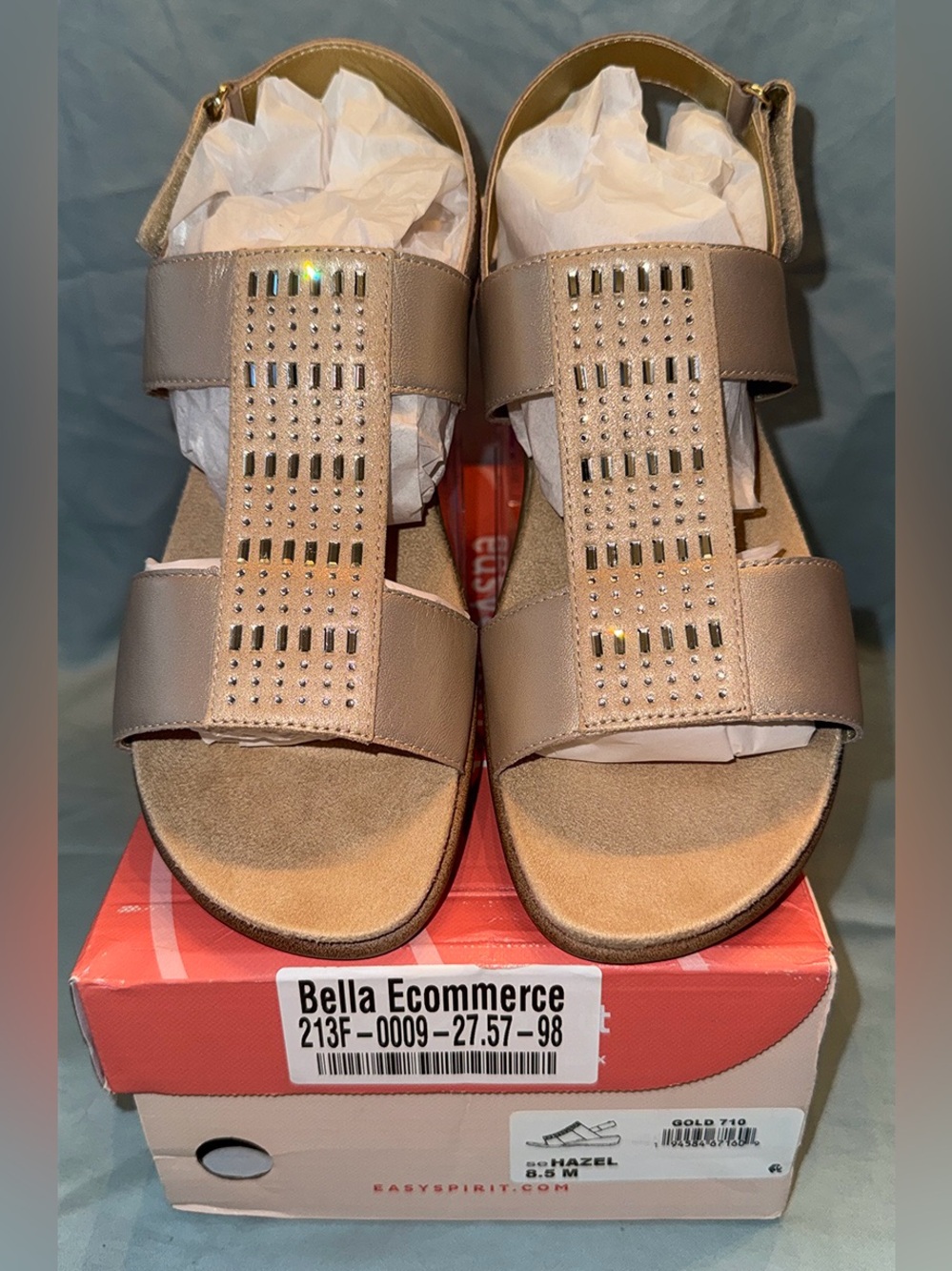 Easy Spirit SE Hazel Gold-tone Embellished Comfort Sandal